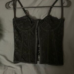 Elegant Black Lace Corset Top